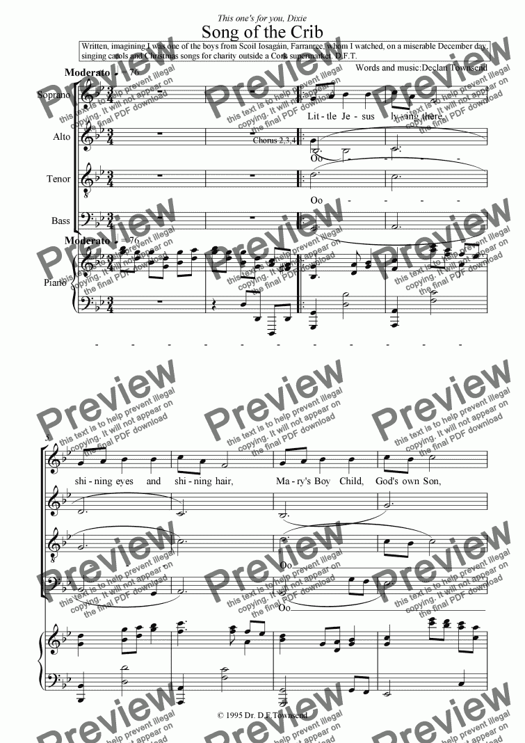 SATB Song of the Crib Download Sheet Music PDF file