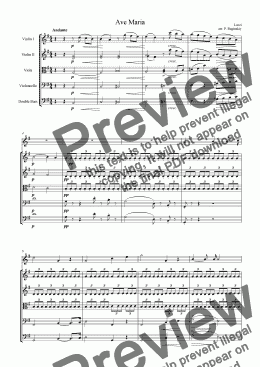 page one of Ave Maria (Luzzi) for voice and strings
