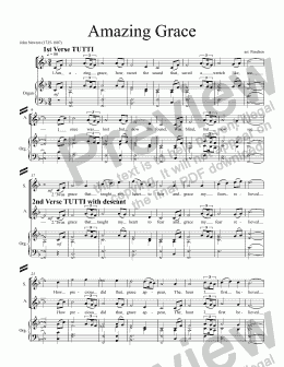 page one of Amazing Grace