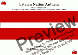 page one of Latvian National Anthem for Brass Quintet (World National Anthem Series)