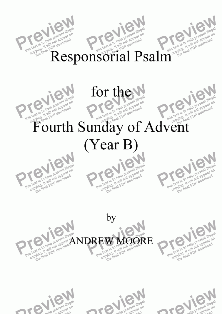 Fourth Sunday of Advent (Year B) Download Sheet Music PDF file