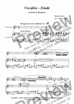 page one of Vocalise - Etude   (Trumpet and Piano)