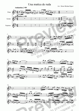 page one of Sefardic Song, Una Matica de Ruda