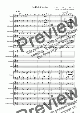 page one of In Dulci Jubilo - Orchestral Arrangement & Descant (Christmas Carol)