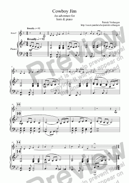 page one of Cowboy Jim (for horn & piano)