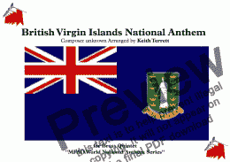 page one of British Virgin Islands National Anthem for Brass Quintet (MFAO World National Anthem Series)