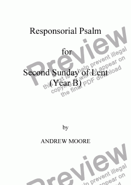 page one of Second Sunday of Lent (Year B)