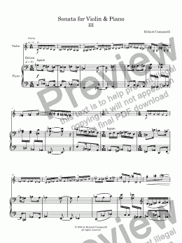 page one of "The Winter Sonata"  for Violin & Piano 1st mvmnt.