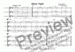 page one of Silent Night   (3 Saxophones  AAA  and|or  AAT)