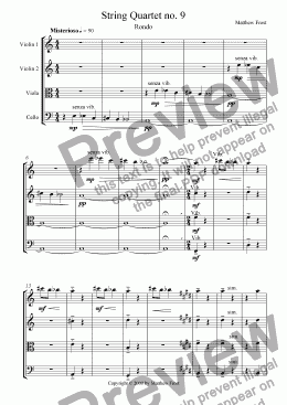 page one of String Quartet no. 9