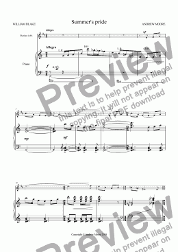 page one of ’Summer’s Pride’ for Clarinet & piano