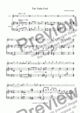 page one of ’The Triple Fool’ for Flute & piano