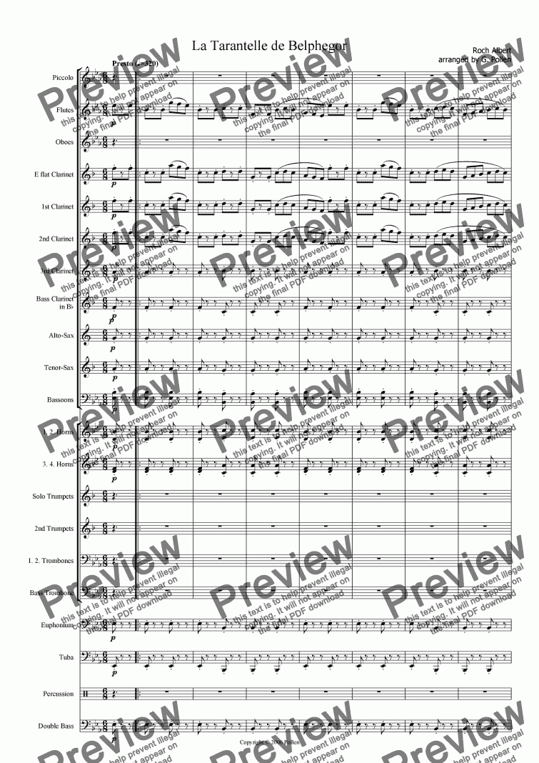 La Tarantelle de Belphegor (CB) - Download Sheet Music PDF file