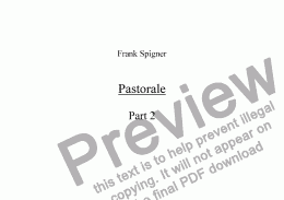 page one of Pastorale Part 2, movement 1-Feral