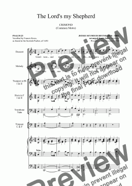 page one of CRIMOND (Psalm 23 - The Lord’s my Shepherd) - descant (with brass)