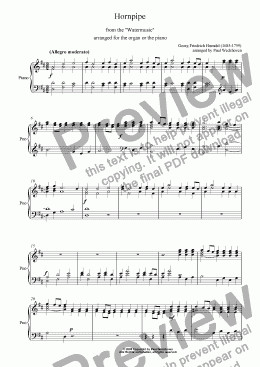 Siciliana from the Watermusic (G.H.Handel) for Solo instrument (Piano) by  G. F. Handel - Sheet Music PDF file to download