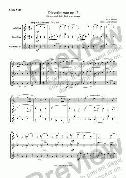 page one of Divertimento no 2 2nd mvt