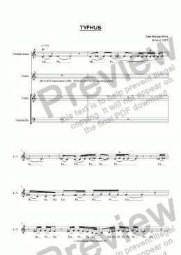 page one of Typhus (counter-tenor, guitar, violin & cello) [1997]