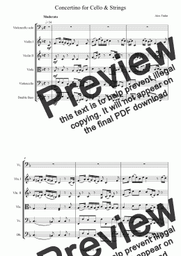 page one of Concertino for Cello & Strings