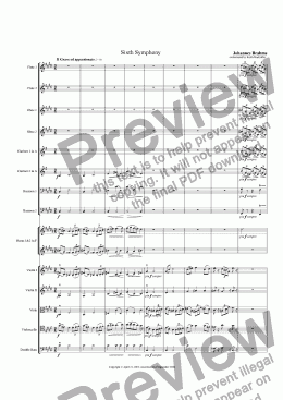 page one of Brahms' Symphony No 6  II Grave ed appassionato