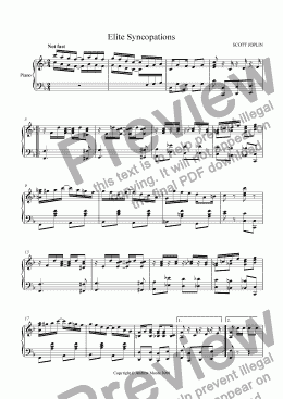 page one of ’Elite Syncopations’ for piano solo