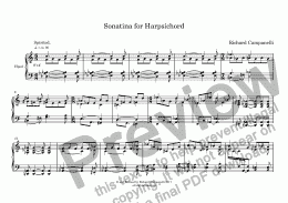 page one of Sonatina for Harpsichord