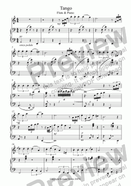 page one of Tango for Flute and Piano