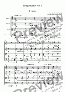 page one of String quartet No. 1, Op. 5 - I. Largo