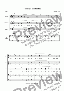 page one of ’Tristis est anima mea’ for TTB