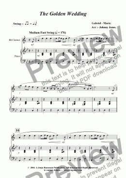 page one of Golden Wedding, The   (Swing, Clarinet and Piano)