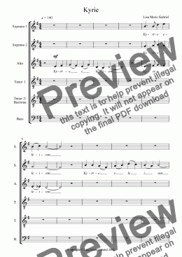 page one of Kyrie from Missa Brevis SSATTB A Capella - (please listen to MP3)