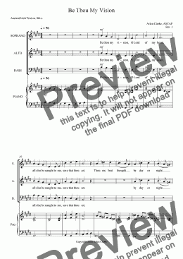page one of Be Thou My Vision (New Melody SAB)
