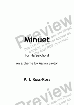 page one of Minuet on a Theme by Aaron Saylor
