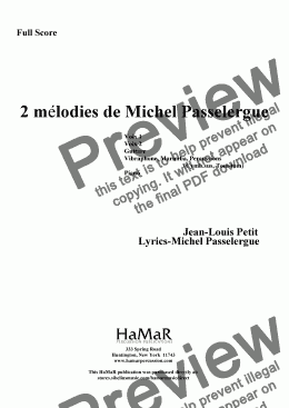 page one of 2 melodies de Michel Passelergue