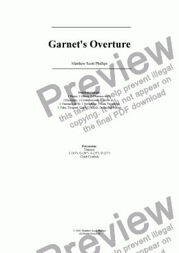 page one of Garnet's Overture