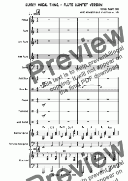 page one of Quirky Modal Thing - Flute Quintet  Version