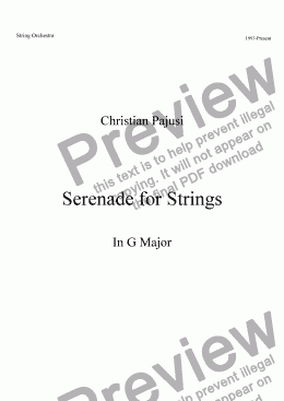 page one of Serenade for Strings in G Major