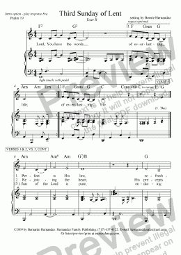 page one of Responsorial Psalm - Lent - Week 3, Yr. B