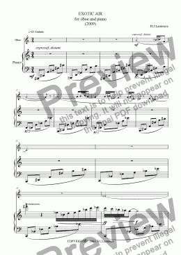 page one of exotic air, oboe and piano