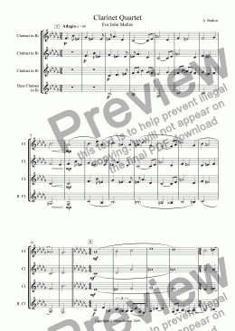 page one of 1/4 Clarinet Quartet