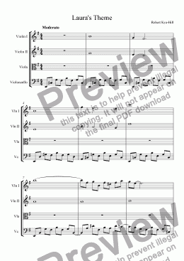 page one of Laura’s Theme [String Quartet]