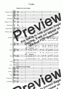 page one of Missa Solemnis - Credo