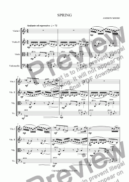 page one of ’Spring’ for String Quartet