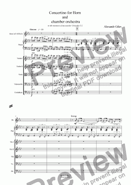 page one of Concertino for Horn  and  chamber orchestra