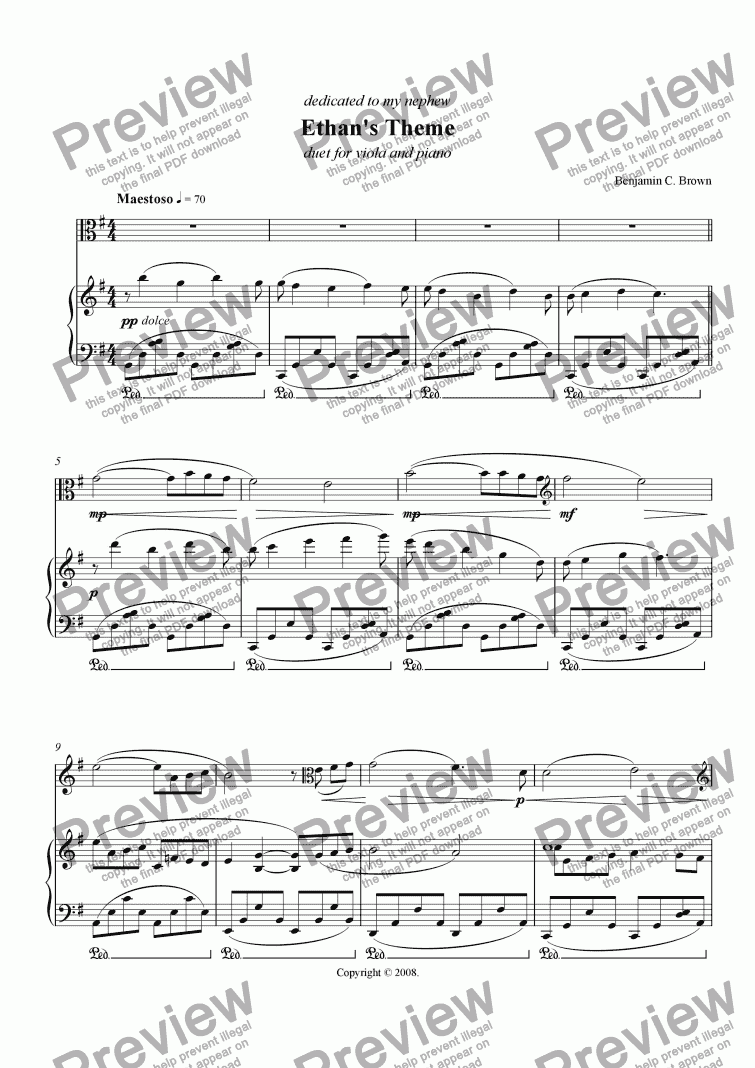 Ethan's Theme - Download Sheet Music PDF file