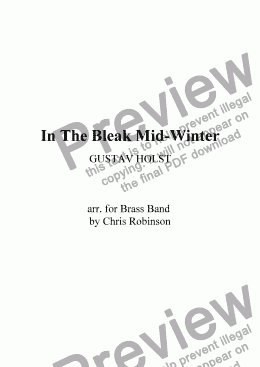 page one of In The Bleak Mid-Winter