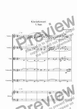 page one of Piano Concert 1st Movement