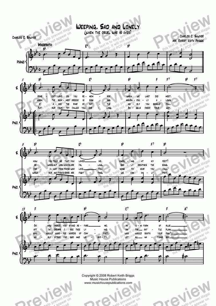 Weeping Sad And Lonely Download Sheet Music Pdf File