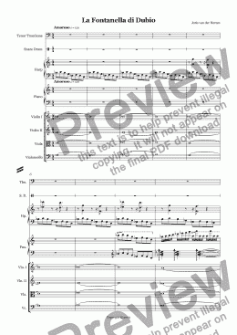 page one of La Fontanella di Dubio (juvenilia, mixed ensemble)