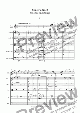 page one of Concerto No. 2 for oboe and strings, Op. 34 - II. Adagio mesto